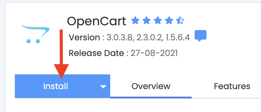 Install OpenCart Button